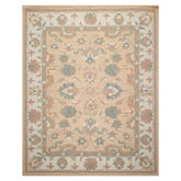 LoomBloom Multi Size Pale Peach Hand Hooked Wool Rug in a Soft Agra Transitional Pattern